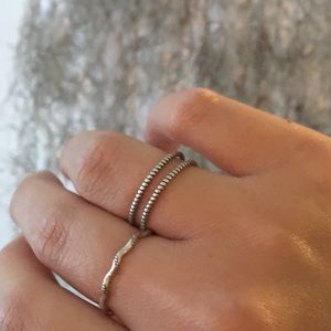 925 silver minimalist wave adjustable ring